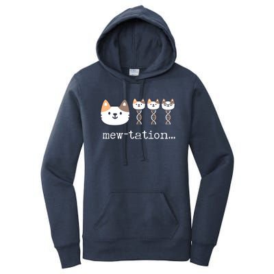 Mewtation Funny Cat Science Dna Cells Biology Teacher Women's Pullover Hoodie