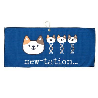 Mewtation Funny Cat Science Dna Cells Biology Teacher Large Microfiber Waffle Golf Towel