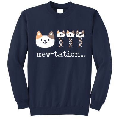 Mewtation Funny Cat Science Dna Cells Biology Teacher Tall Sweatshirt