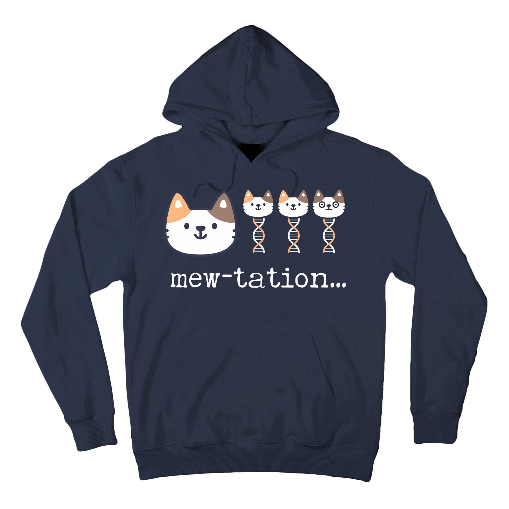 Mewtation Funny Cat Science Dna Cells Biology Teacher Tall Hoodie