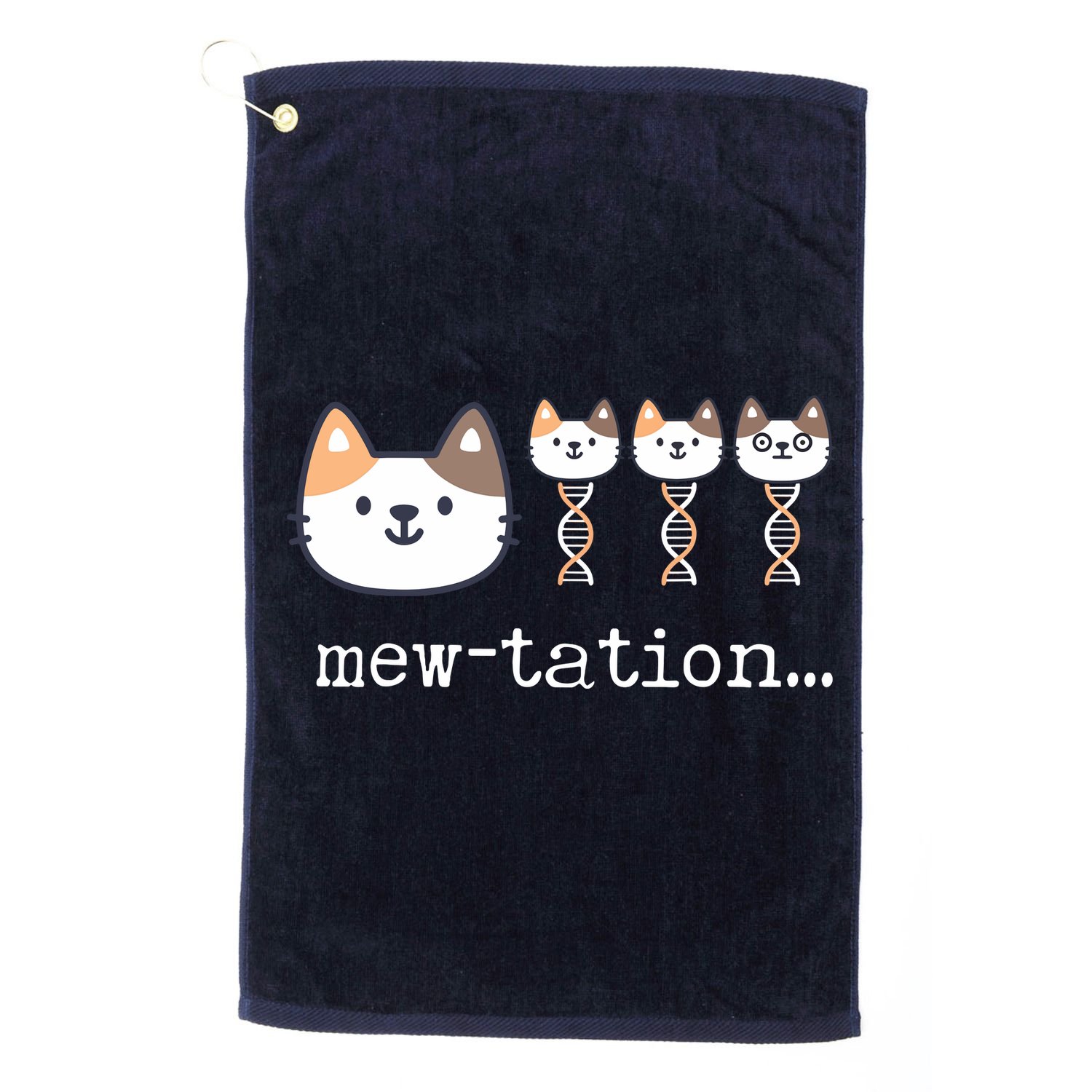 Mewtation Funny Cat Science Dna Cells Biology Teacher Golf Towel