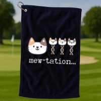 Mewtation Funny Cat Science Dna Cells Biology Teacher Golf Towel
