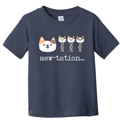 Mewtation Funny Cat Science Dna Cells Biology Teacher Toddler T-Shirt