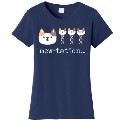 Mewtation Funny Cat Science Dna Cells Biology Teacher Women's T-Shirt