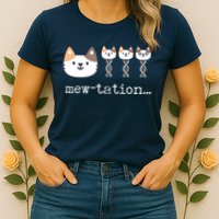 Mewtation Funny Cat Science Dna Cells Biology Teacher Womens T-Shirt