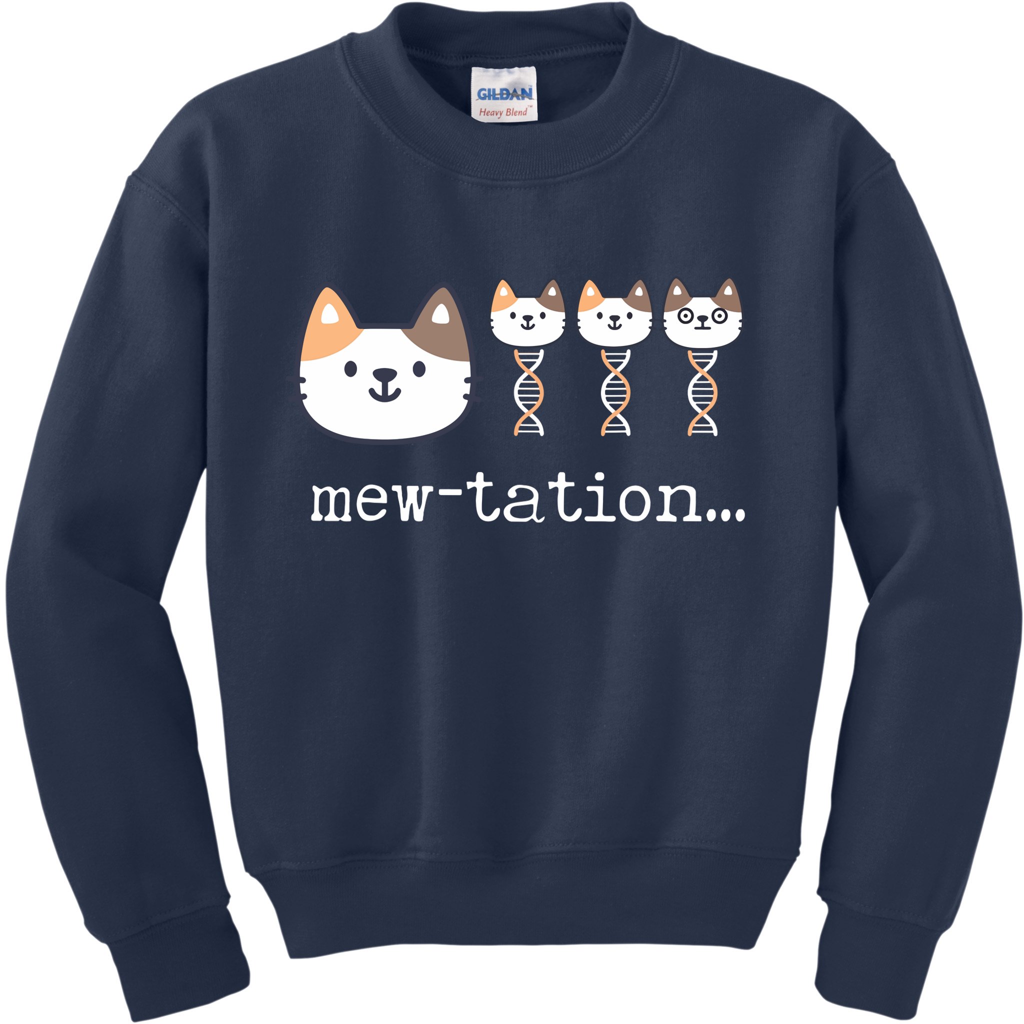 Mewtation Funny Cat Science Dna Cells Biology Teacher Kids Sweatshirt
