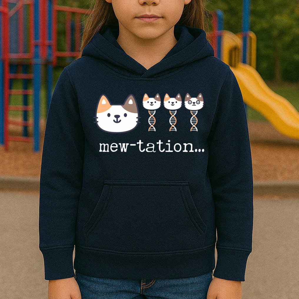 Mewtation Funny Cat Science Dna Cells Biology Teacher Kids Hoodie