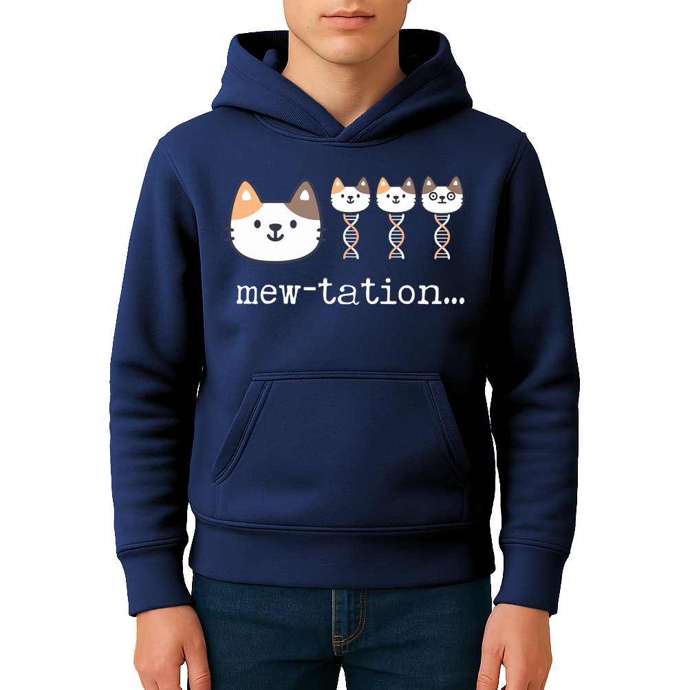 Mewtation Funny Cat Science Dna Cells Biology Teacher Kids Hoodie