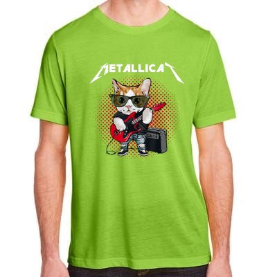 Metallicat Funny Cat Rock 90s Meow For Music Band Of Friend Adult ChromaSoft Performance T-Shirt