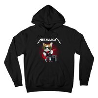 Metallicat Funny Cat Rock 90s Meow For Music Band Of Friend Hoodie