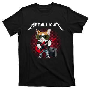 Metallicat Funny Cat Rock 90s Meow For Music Band Of Friend T-Shirt