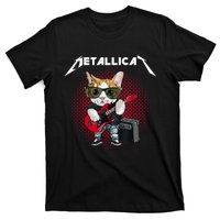 Metallicat Funny Cat Rock 90s Meow For Music Band Of Friend T-Shirt