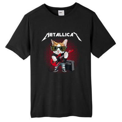 Metallicat Funny Cat Rock 90s Meow For Music Band Of Friend Tall Fusion ChromaSoft Performance T-Shirt