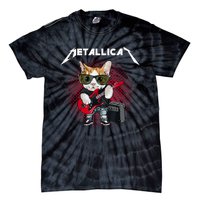 Metallicat Funny Cat Rock 90s Meow For Music Band Of Friend Tie-Dye T-Shirt