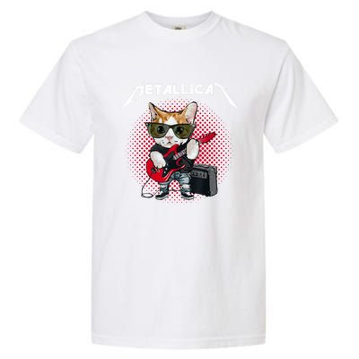 Metallicat Funny Cat Rock 90s Meow For Music Band Of Friend Garment-Dyed Heavyweight T-Shirt