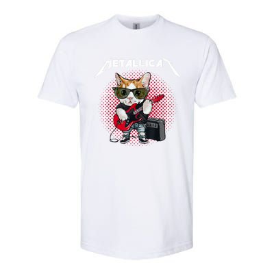 Metallicat Funny Cat Rock 90s Meow For Music Band Of Friend Softstyle CVC T-Shirt