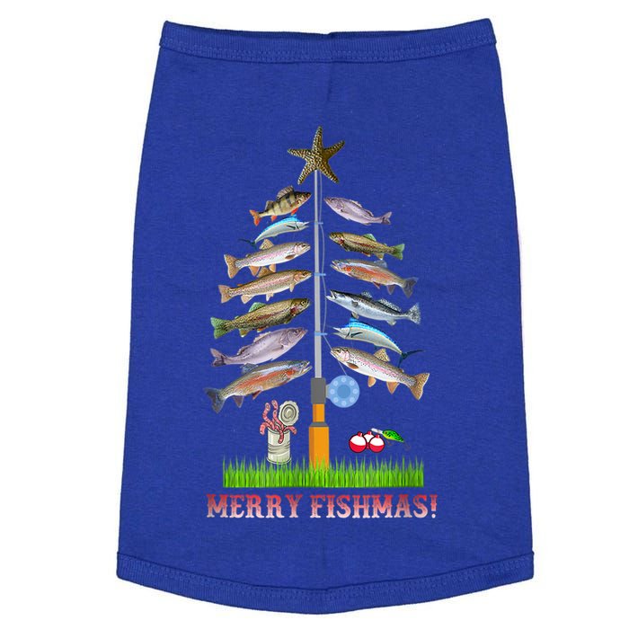 Merry Fishmas Christmas Tree Funny Gift Doggie Tank