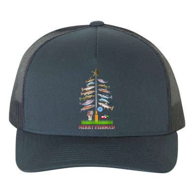 Merry Fishmas Christmas Tree Funny Gift Yupoong Adult 5-Panel Trucker Hat