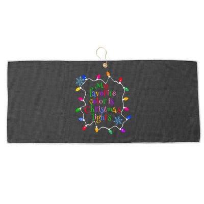 My Favorite Color is Christmas Lights Large Microfiber Waffle Golf Towel