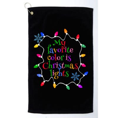 My Favorite Color is Christmas Lights Platinum Collection Golf Towel