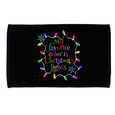 My Favorite Color is Christmas Lights Microfiber Hand Towel