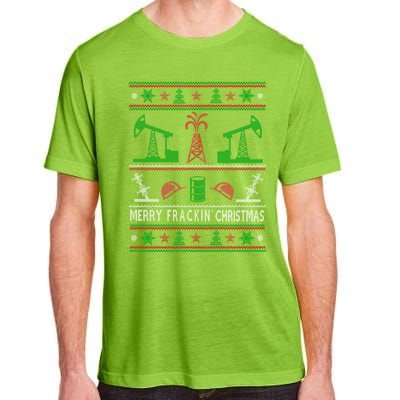 Merry Frackin Christmas Ugly Oilfield Worker Xmas Swea Adult ChromaSoft Performance T-Shirt