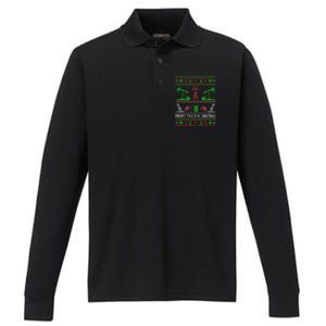 Merry Frackin Christmas Ugly Oilfield Worker Xmas Swea Performance Long Sleeve Polo