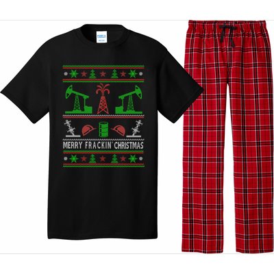 Merry Frackin Christmas Ugly Oilfield Worker Xmas Swea Pajama Set