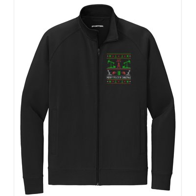 Merry Frackin Christmas Ugly Oilfield Worker Xmas Swea Stretch Full-Zip Cadet Jacket