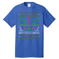 Merry Frackin Christmas Ugly Oilfield Worker Xmas Swea Tall T-Shirt