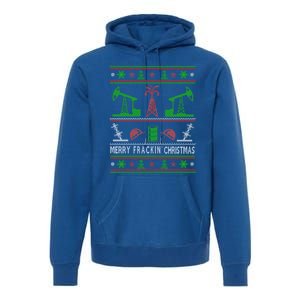 Merry Frackin Christmas Ugly Oilfield Worker Xmas Swea Premium Hoodie