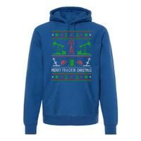 Merry Frackin Christmas Ugly Oilfield Worker Xmas Swea Premium Hoodie