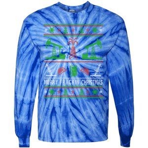 Merry Frackin Christmas Ugly Oilfield Worker Xmas Swea Tie-Dye Long Sleeve Shirt