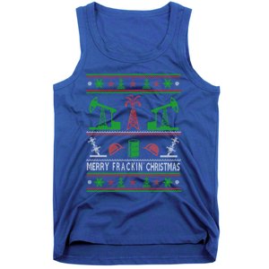 Merry Frackin Christmas Ugly Oilfield Worker Xmas Swea Tank Top