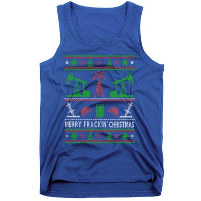 Merry Frackin Christmas Ugly Oilfield Worker Xmas Swea Tank Top