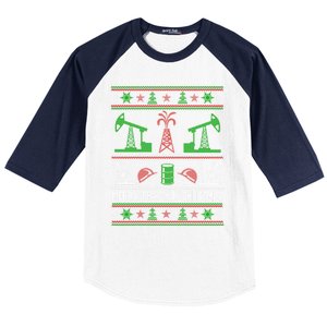 Merry Frackin Christmas Ugly Oilfield Worker Xmas Swea Baseball Sleeve Shirt