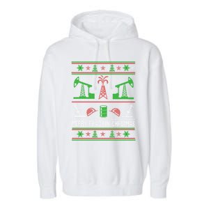 Merry Frackin Christmas Ugly Oilfield Worker Xmas Swea Garment-Dyed Fleece Hoodie