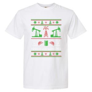 Merry Frackin Christmas Ugly Oilfield Worker Xmas Swea Garment-Dyed Heavyweight T-Shirt