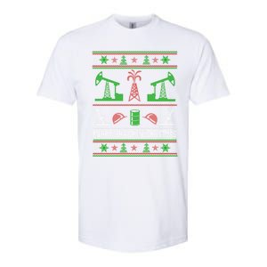 Merry Frackin Christmas Ugly Oilfield Worker Xmas Swea Softstyle CVC T-Shirt