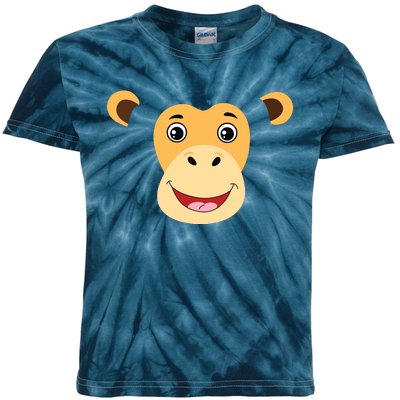 Monkey Face Costume Cute Easy Animal Halloween Gift Kids Tie-Dye T-Shirt