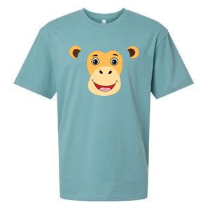 Monkey Face Costume Cute Easy Animal Halloween Gift Sueded Cloud Jersey T-Shirt