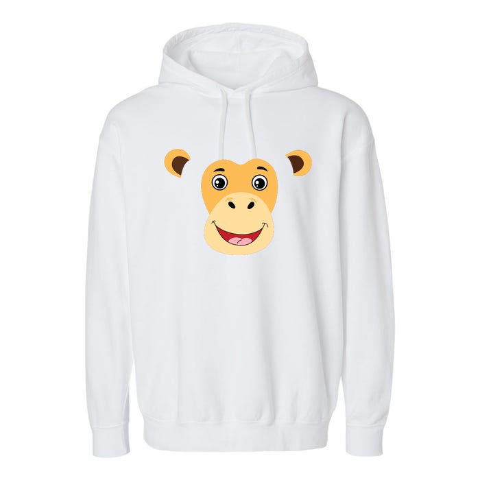 Monkey Face Costume Cute Easy Animal Halloween Gift Garment-Dyed Fleece Hoodie