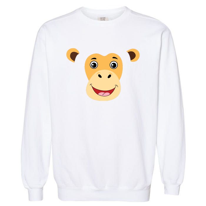 Monkey Face Costume Cute Easy Animal Halloween Gift Garment-Dyed Sweatshirt