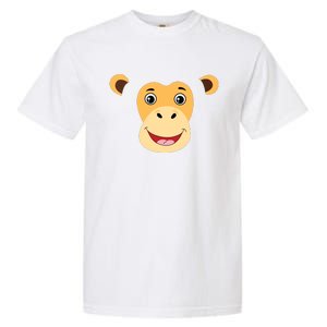 Monkey Face Costume Cute Easy Animal Halloween Gift Garment-Dyed Heavyweight T-Shirt