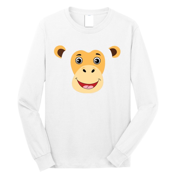 Monkey Face Costume Cute Easy Animal Halloween Gift Long Sleeve Shirt