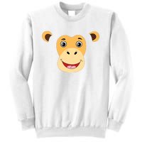 Monkey Face Costume Cute Easy Animal Halloween Gift Sweatshirt