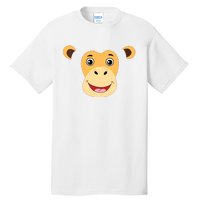 Monkey Face Costume Cute Easy Animal Halloween Gift Tall T-Shirt