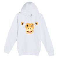 Monkey Face Costume Cute Easy Animal Halloween Gift Premium Pullover Hoodie