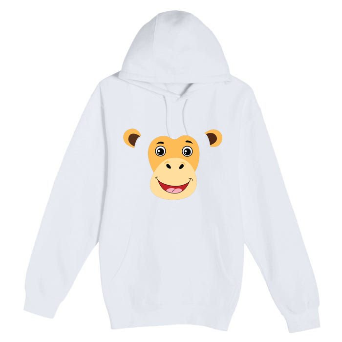 Monkey Face Costume Cute Easy Animal Halloween Gift Premium Pullover Hoodie