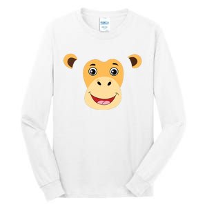 Monkey Face Costume Cute Easy Animal Halloween Gift Tall Long Sleeve T-Shirt